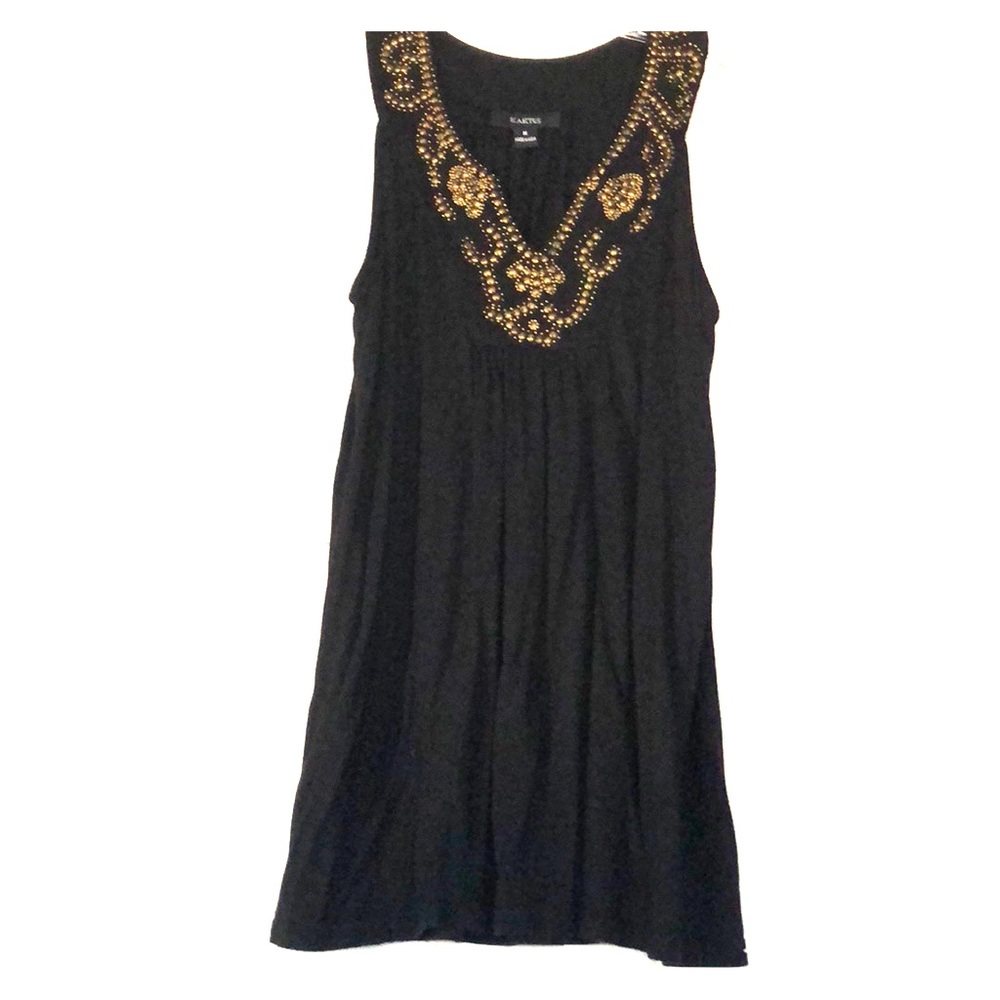 Long Black Gold Studded Tunic